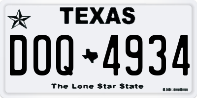 TX license plate DOQ4934