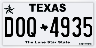 TX license plate DOQ4935