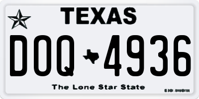 TX license plate DOQ4936