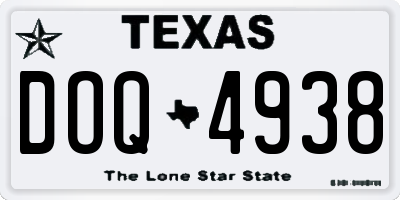 TX license plate DOQ4938