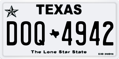TX license plate DOQ4942