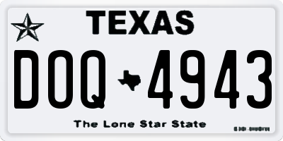 TX license plate DOQ4943