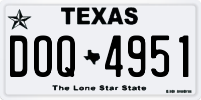 TX license plate DOQ4951