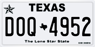 TX license plate DOQ4952