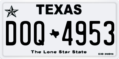 TX license plate DOQ4953