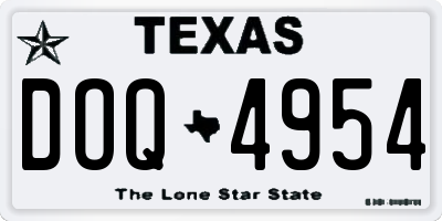 TX license plate DOQ4954