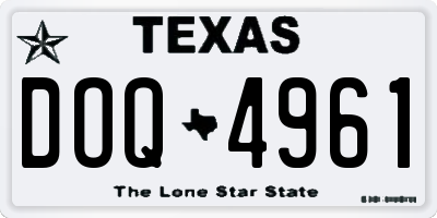 TX license plate DOQ4961