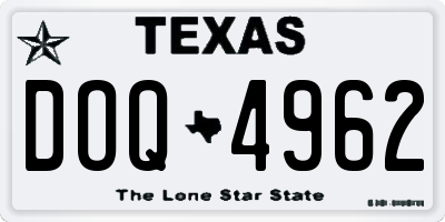 TX license plate DOQ4962