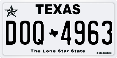 TX license plate DOQ4963