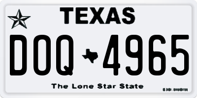 TX license plate DOQ4965