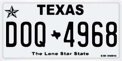 TX license plate DOQ4968