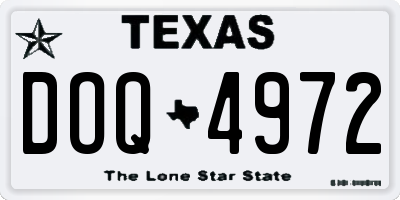 TX license plate DOQ4972