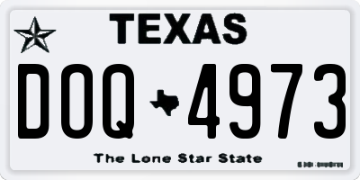 TX license plate DOQ4973