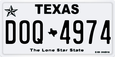 TX license plate DOQ4974