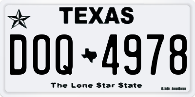 TX license plate DOQ4978