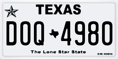 TX license plate DOQ4980
