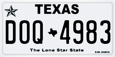 TX license plate DOQ4983