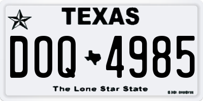 TX license plate DOQ4985