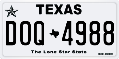 TX license plate DOQ4988