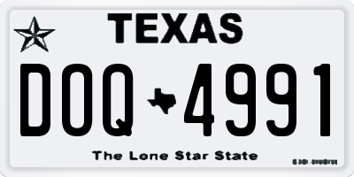 TX license plate DOQ4991