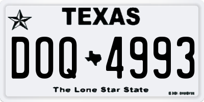 TX license plate DOQ4993