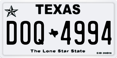 TX license plate DOQ4994