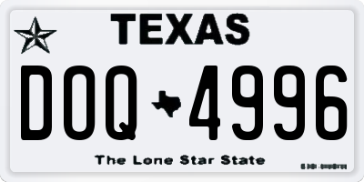 TX license plate DOQ4996