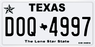 TX license plate DOQ4997