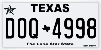 TX license plate DOQ4998