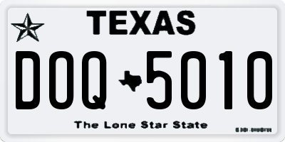 TX license plate DOQ5010