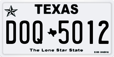 TX license plate DOQ5012