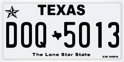 TX license plate DOQ5013