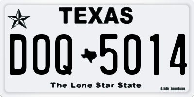 TX license plate DOQ5014