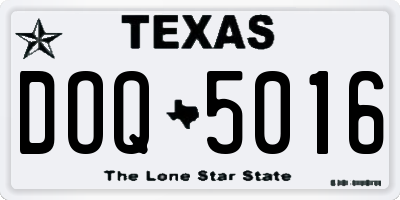 TX license plate DOQ5016