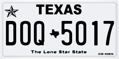 TX license plate DOQ5017