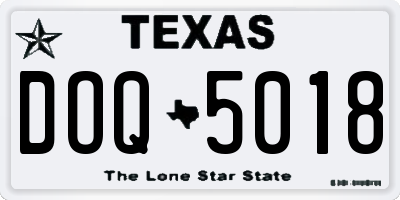 TX license plate DOQ5018