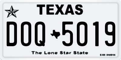 TX license plate DOQ5019