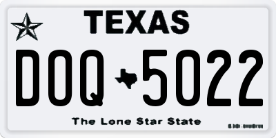 TX license plate DOQ5022