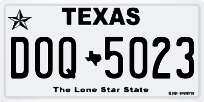 TX license plate DOQ5023