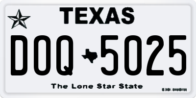 TX license plate DOQ5025