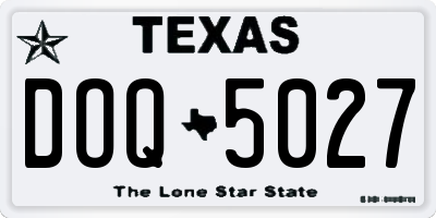 TX license plate DOQ5027