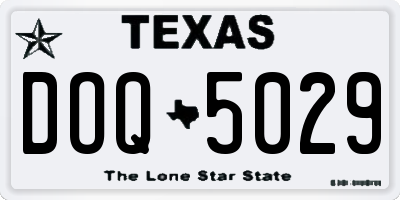 TX license plate DOQ5029