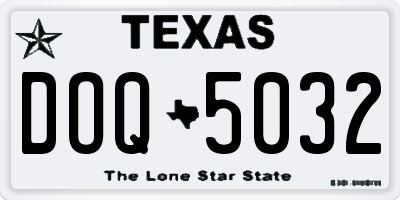 TX license plate DOQ5032