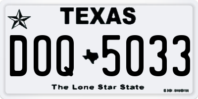 TX license plate DOQ5033
