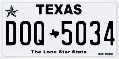 TX license plate DOQ5034