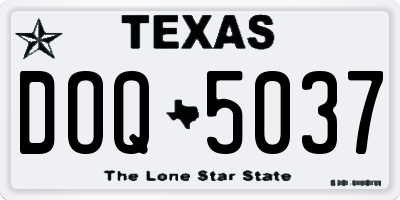 TX license plate DOQ5037