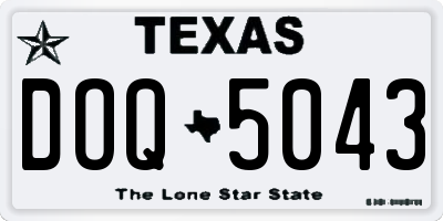 TX license plate DOQ5043
