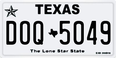 TX license plate DOQ5049