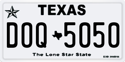 TX license plate DOQ5050