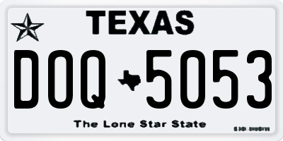 TX license plate DOQ5053